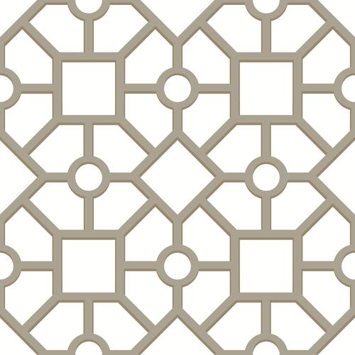 York Hedgerow Trellis Peel and Stick Taupe/Gold Wallpaper