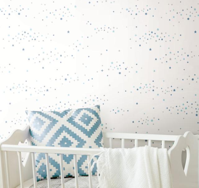 York Starlight, Star Bright Peel and Stick Blue/Gray Wallpaper