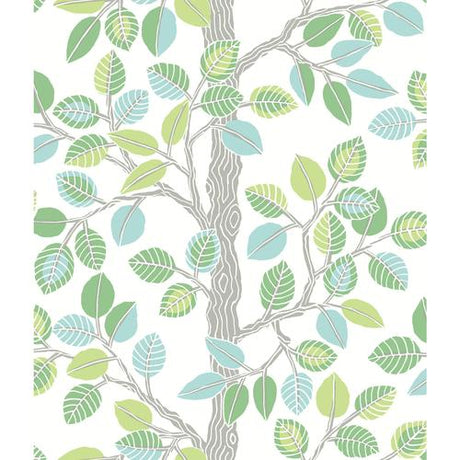 York Forest Leaves Peel and Stick Green Wallpaper