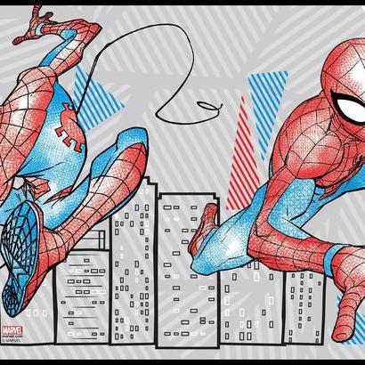 York Wallcoverings Spider-Man Fracture Red & Blue Wallpaper