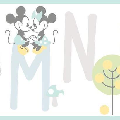 York Wallcoverings Disney Mickey Mouse Abc Green Wallpaper