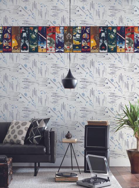 York Wallcoverings Star Wars: Celebrating The Saga Black & Green Wallpaper