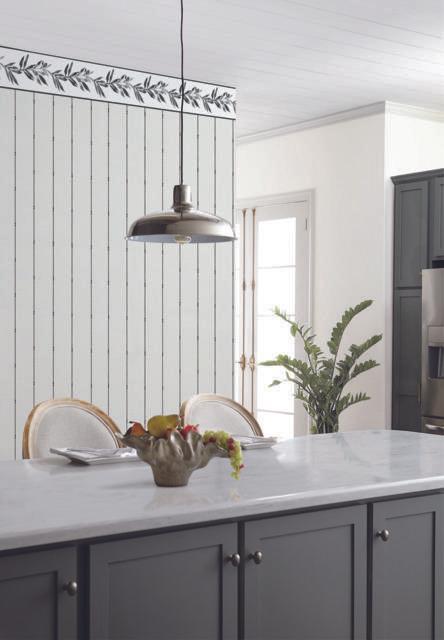 York Wallcoverings Olive Branch Black & White Wallpaper