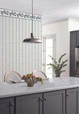 York Wallcoverings Olive Branch Black & White Wallpaper