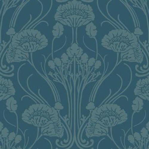 Antonina Vella Nouveau Damask Blues Wallpaper