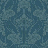 Antonina Vella Nouveau Damask Blues Wallpaper