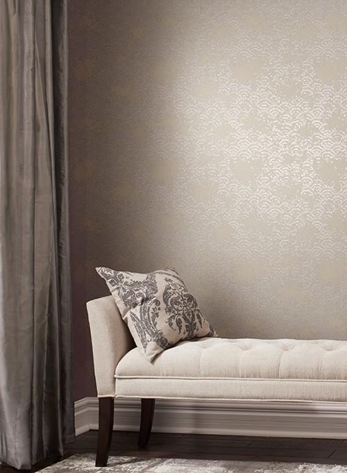 Antonina Vella Eclipse Khaki & Silver Wallpaper