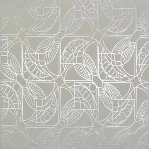 Antonina Vella Cartouche White & Silver Wallpaper