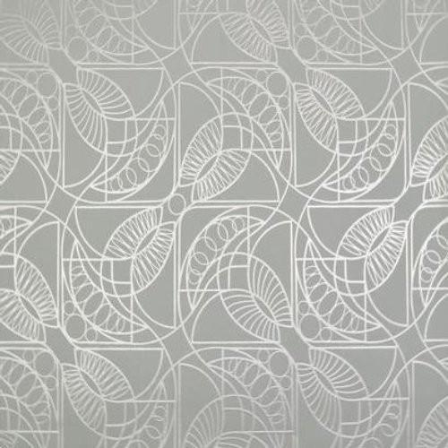 Antonina Vella Cartouche Blue & Silver Wallpaper