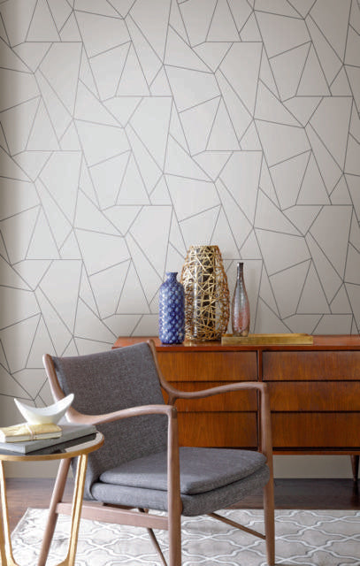 Antonina Vella Nazca White/Silver Wallpaper
