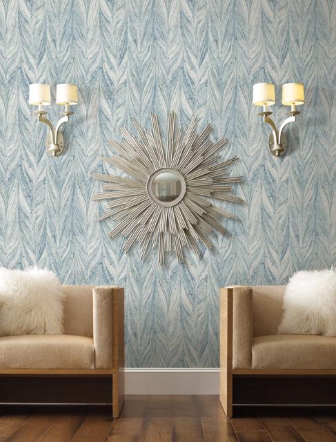Antonina Vella Ebru Marble Bright Blue Wallpaper