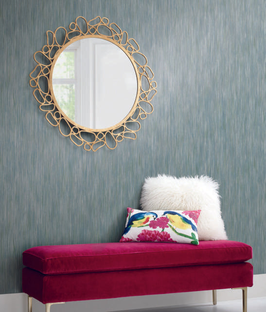 Antonina Vella Opalescent Stria Blue Wallpaper