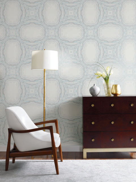 Antonina Vella Stone Kaleidoscope Blue Wallpaper