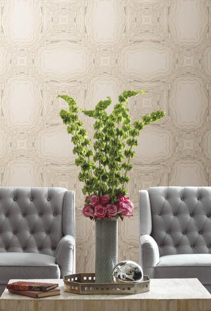 Antonina Vella Stone Kaleidoscope Cream/Charcoal Wallpaper