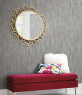 Antonina Vella Opalescent Stria Lavender/Lt Blue Wallpaper