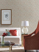 Antonina Vella Feathers Brown/Turquoise Wallpaper