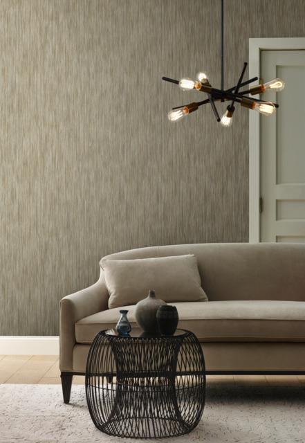 Antonina Vella Opalescent Stria Mink Wallpaper