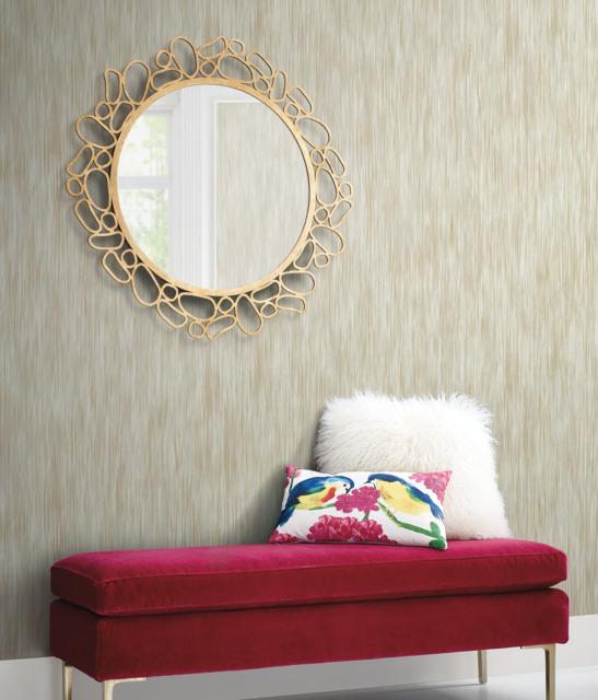Antonina Vella Opalescent Stria Warm Neutral Wallpaper