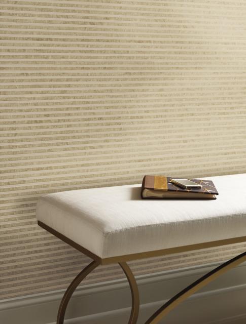 Antonina Vella Faux Capiz Warm Sand Wallpaper