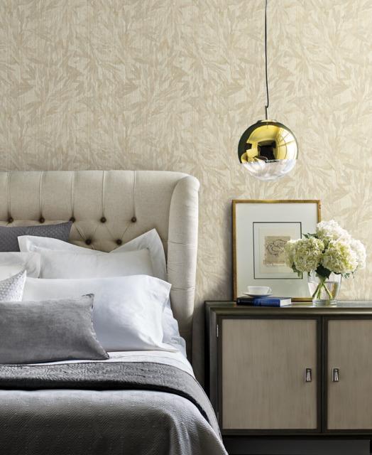 Antonina Vella Rainforest Leaves Beige Wallpaper