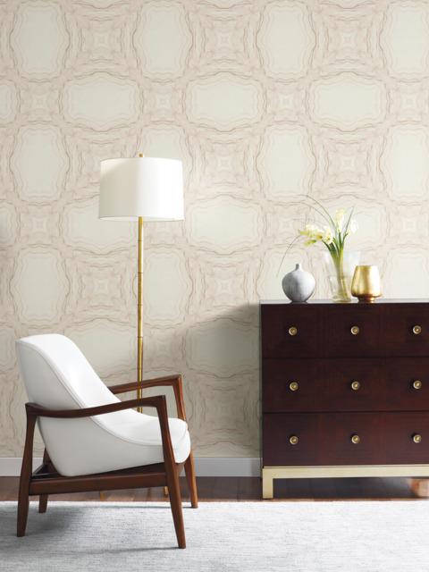Antonina Vella Stone Kaleidoscope Soft Pink Wallpaper