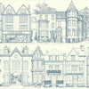 Ashford House Browntone Terrace Blue Wallpaper
