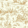 Ashford House Seasons Toile Gold Metallic/Off-White Wallpaper