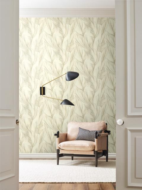 Candice Olson Peaceful Plume Beige Wallpaper