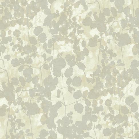 Candice Olson Pressed Leaves Silver Wallpaper