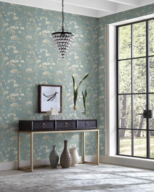 Candice Olson Botanical Fantasy Blue Wallpaper