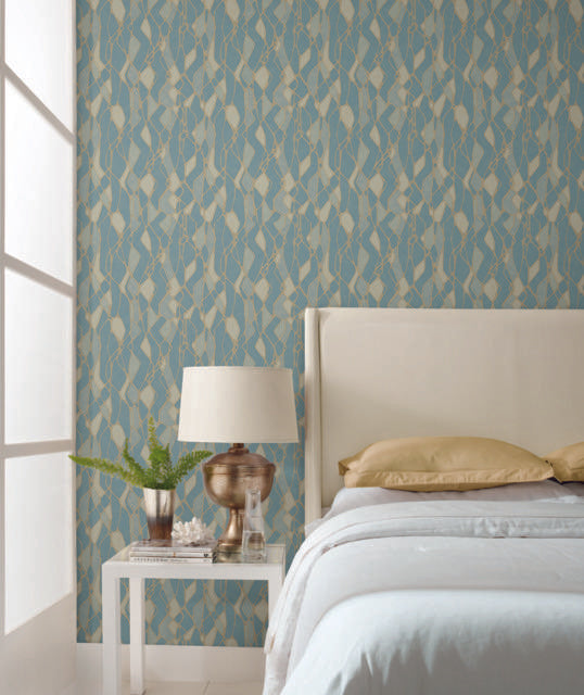 Candice Olson Stained Glass Blue Wallpaper