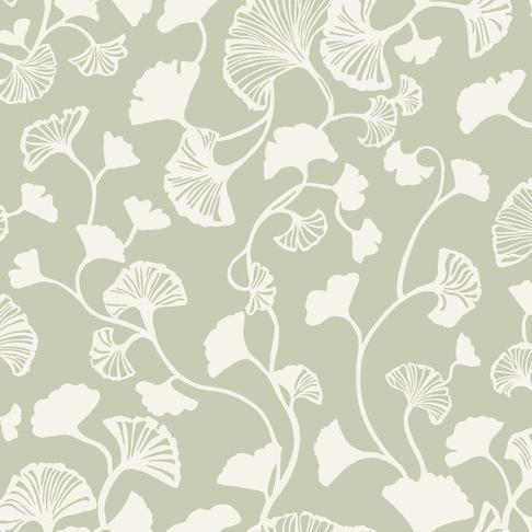 Candice Olson Gingko Trail Green Wallpaper