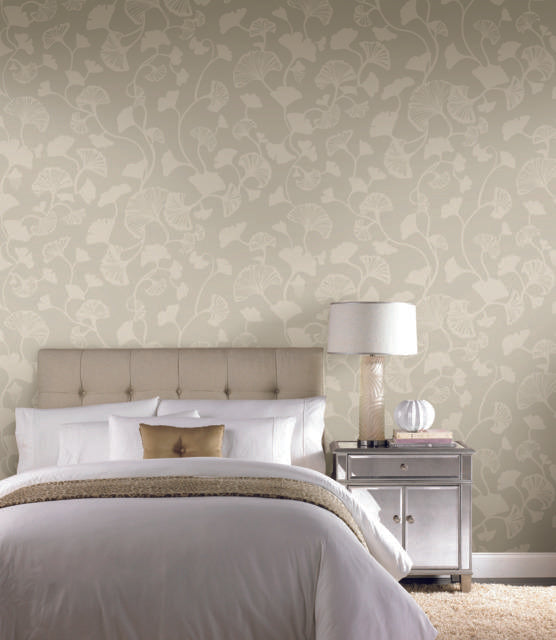 Candice Olson Gingko Trail Tan Wallpaper