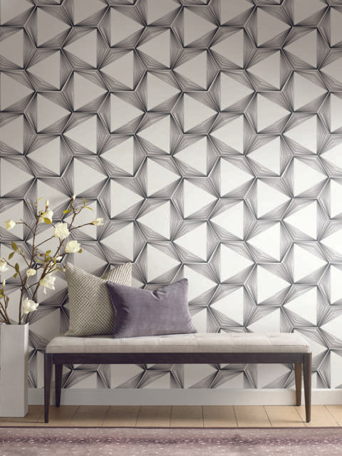 Candice Olson Honeycomb Dark Grey/Dark Gray Wallpaper