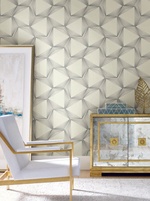 Candice Olson Honeycomb Silver Wallpaper