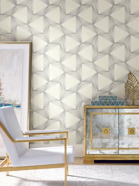 Candice Olson Honeycomb Light Grey/Light Gray Wallpaper