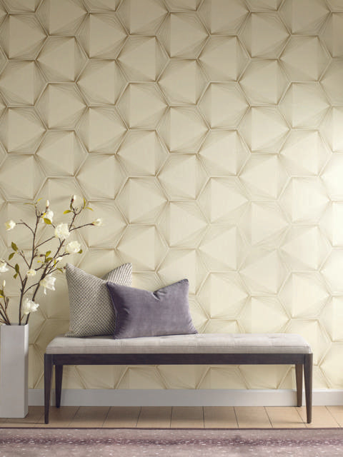 Candice Olson Honeycomb Cream Wallpaper
