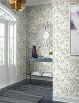 Candice Olson Flourish Blue/Gray Wallpaper