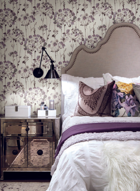 Candice Olson Flourish Purple Wallpaper