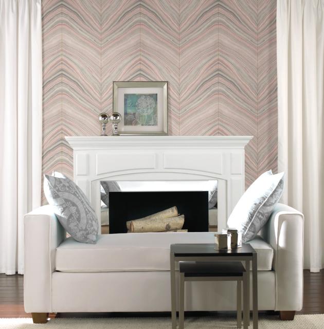 Candice Olson Onyx Strata Coral Wallpaper