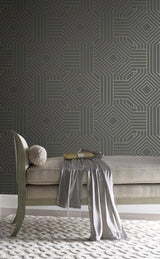 Candice Olson Diverging Diamonds Dark Gray Wallpaper