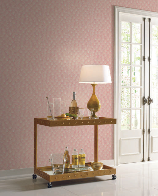 Candice Olson Luminous Ginkgo Coral Wallpaper