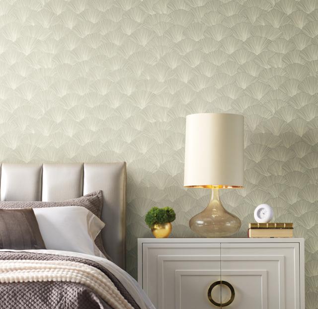 Candice Olson Luminous Ginkgo Taupe Wallpaper