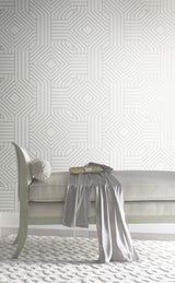 Candice Olson Diverging Diamonds White Wallpaper