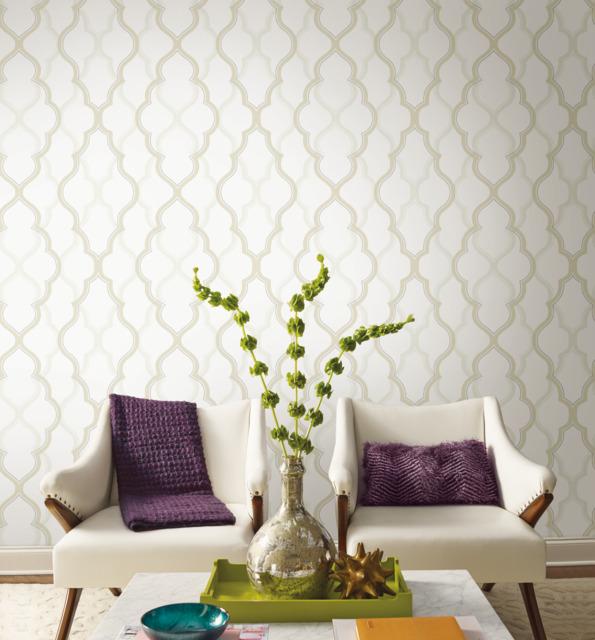 Candice Olson Double Damask Cream Wallpaper
