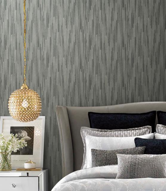 Candice Olson Bargello Dark Gray Wallpaper