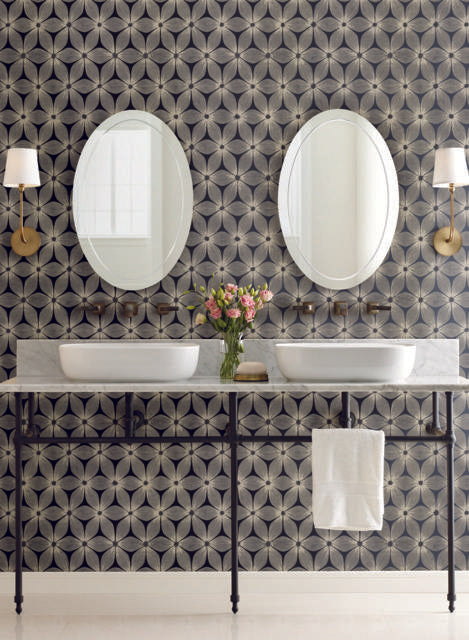 Candice Olson Everlasting Black/Silver Wallpaper