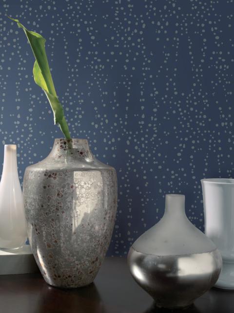 Candice Olson Star Struck Blue/Gray Wallpaper