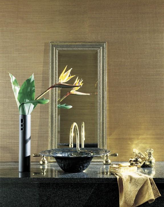 Candice Olson Plain Sisal Gold Wallpaper