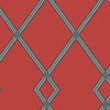 York Ribbon Stripe Trellis Red/Indigo Wallpaper